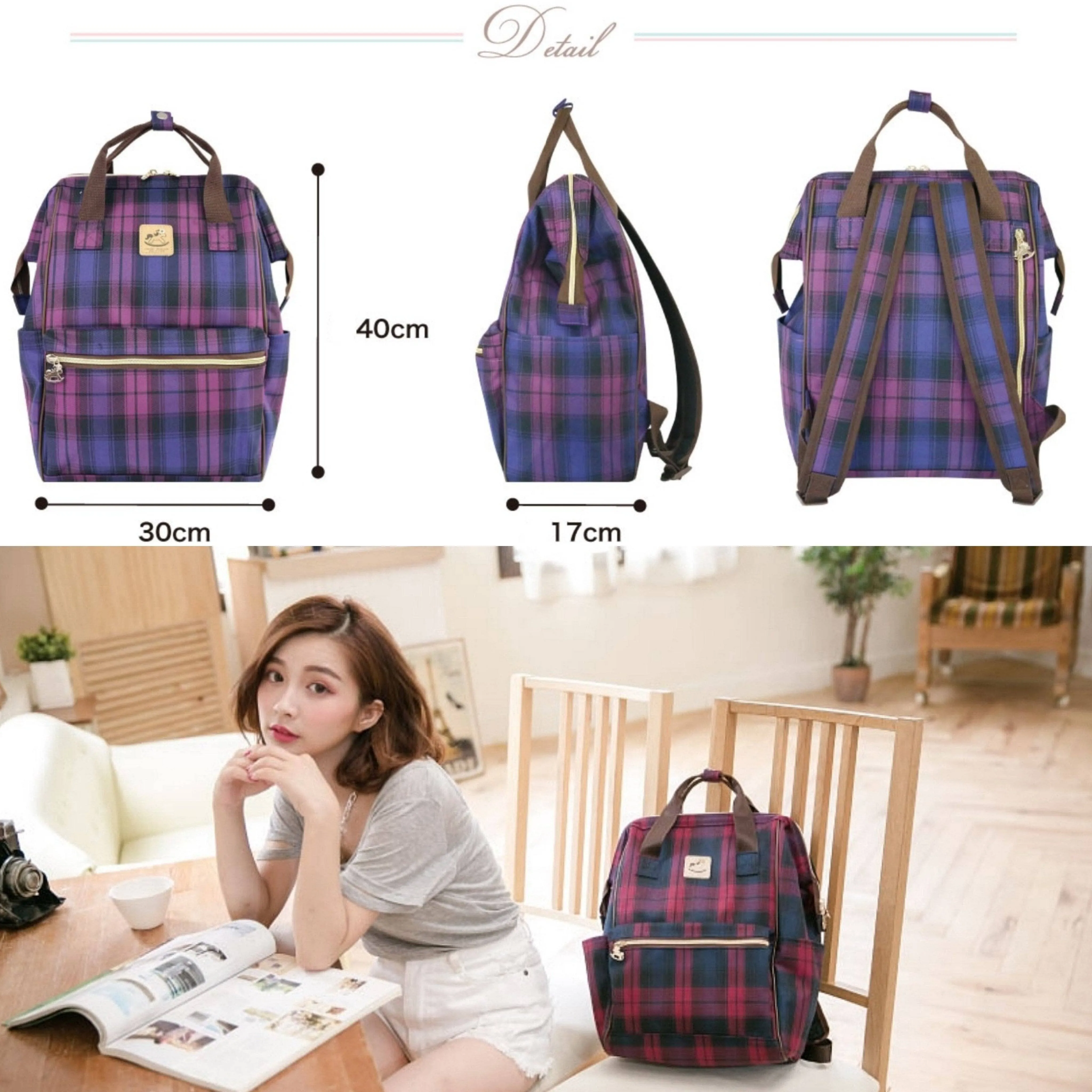 Pink Crumbs & Kittens Large Opening Backpack