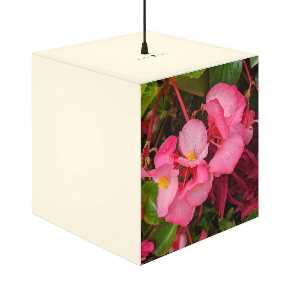 Pink Flowers Personalized Lamp