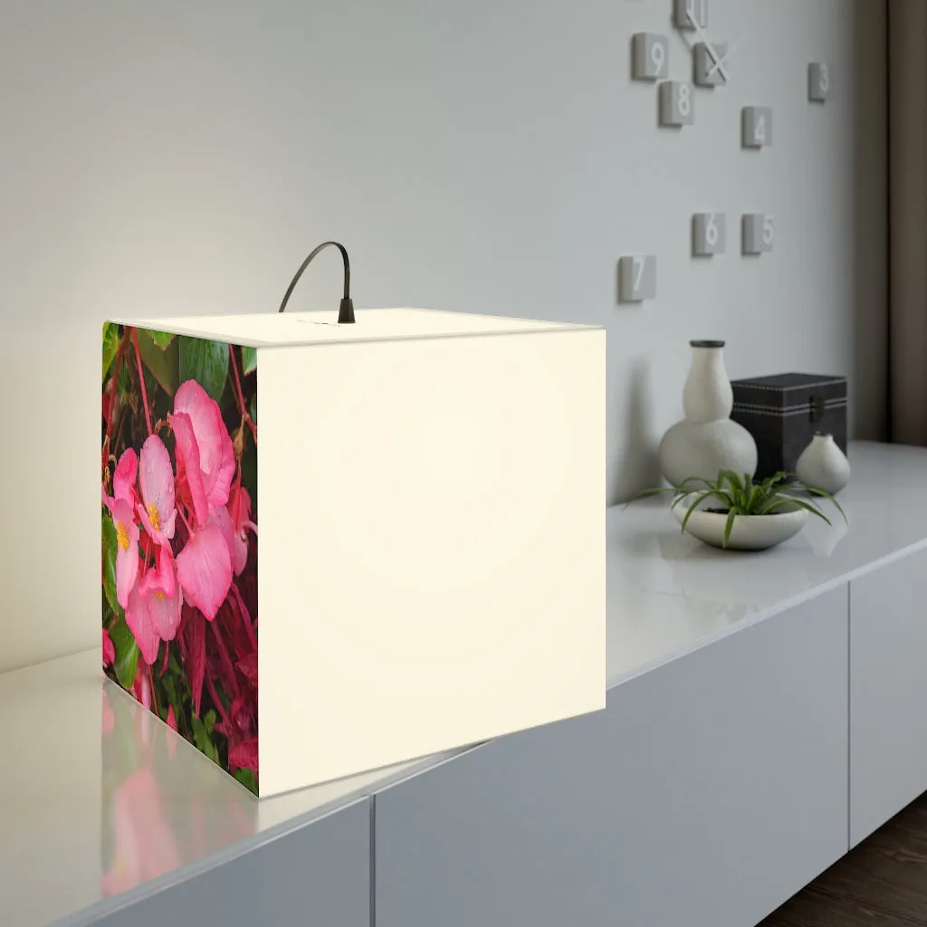 Pink Flowers Personalized Lamp