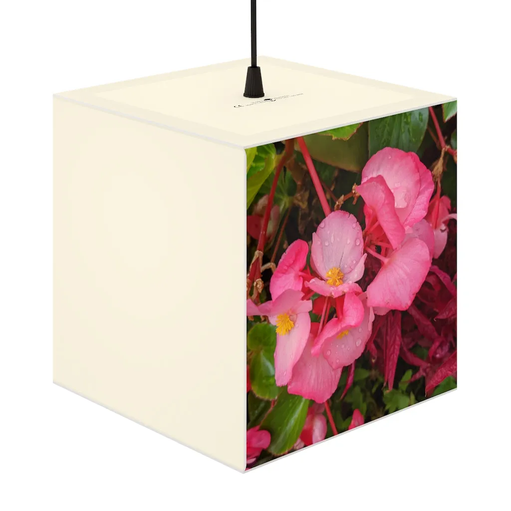 Pink Flowers Personalized Lamp