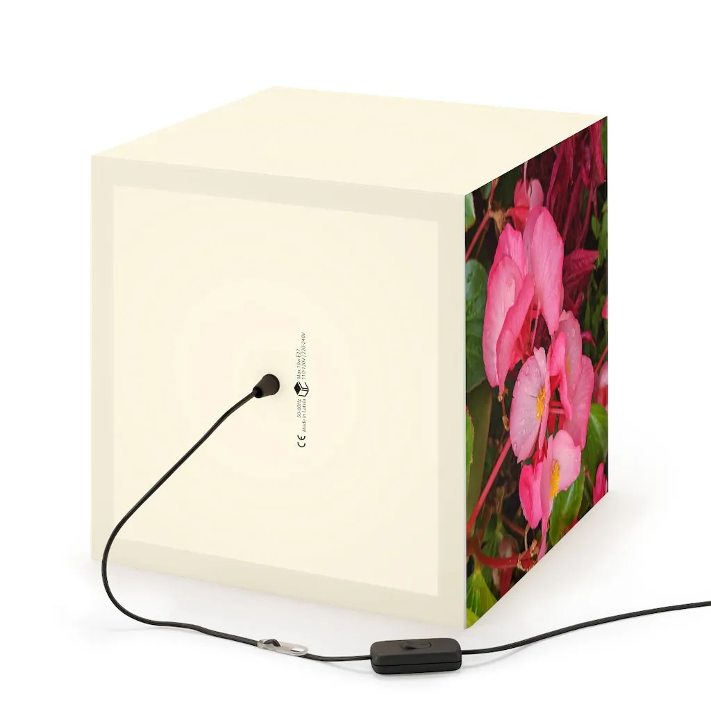 Pink Flowers Personalized Lamp
