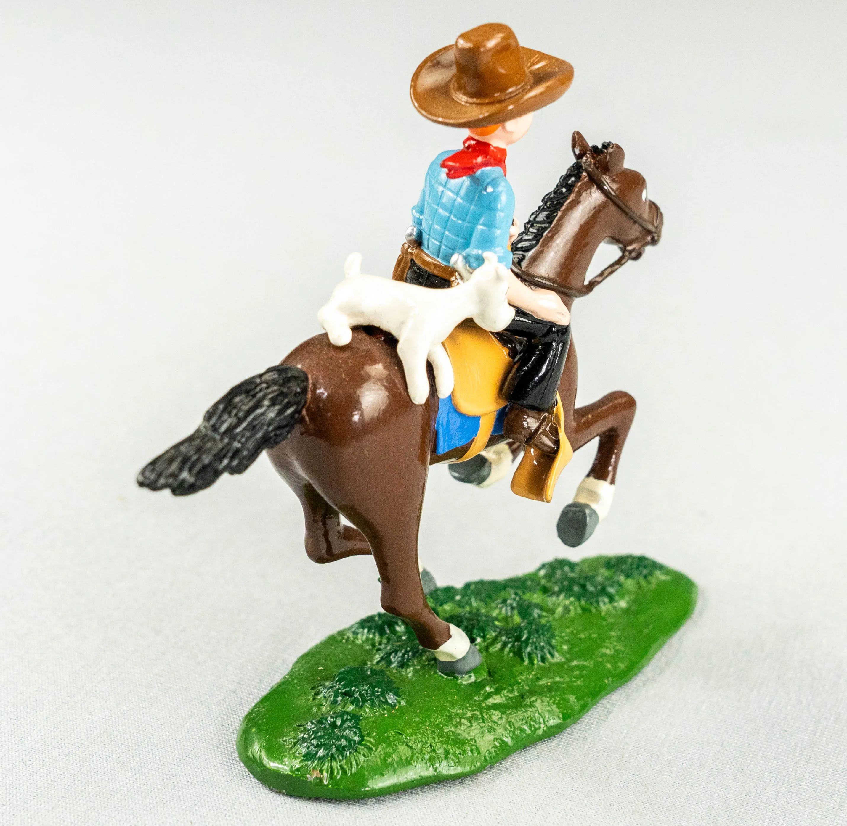 Pixi Statuette 4543 Tintin Cowboy a Cheval 1994 Amerique Rare Metal Figurine