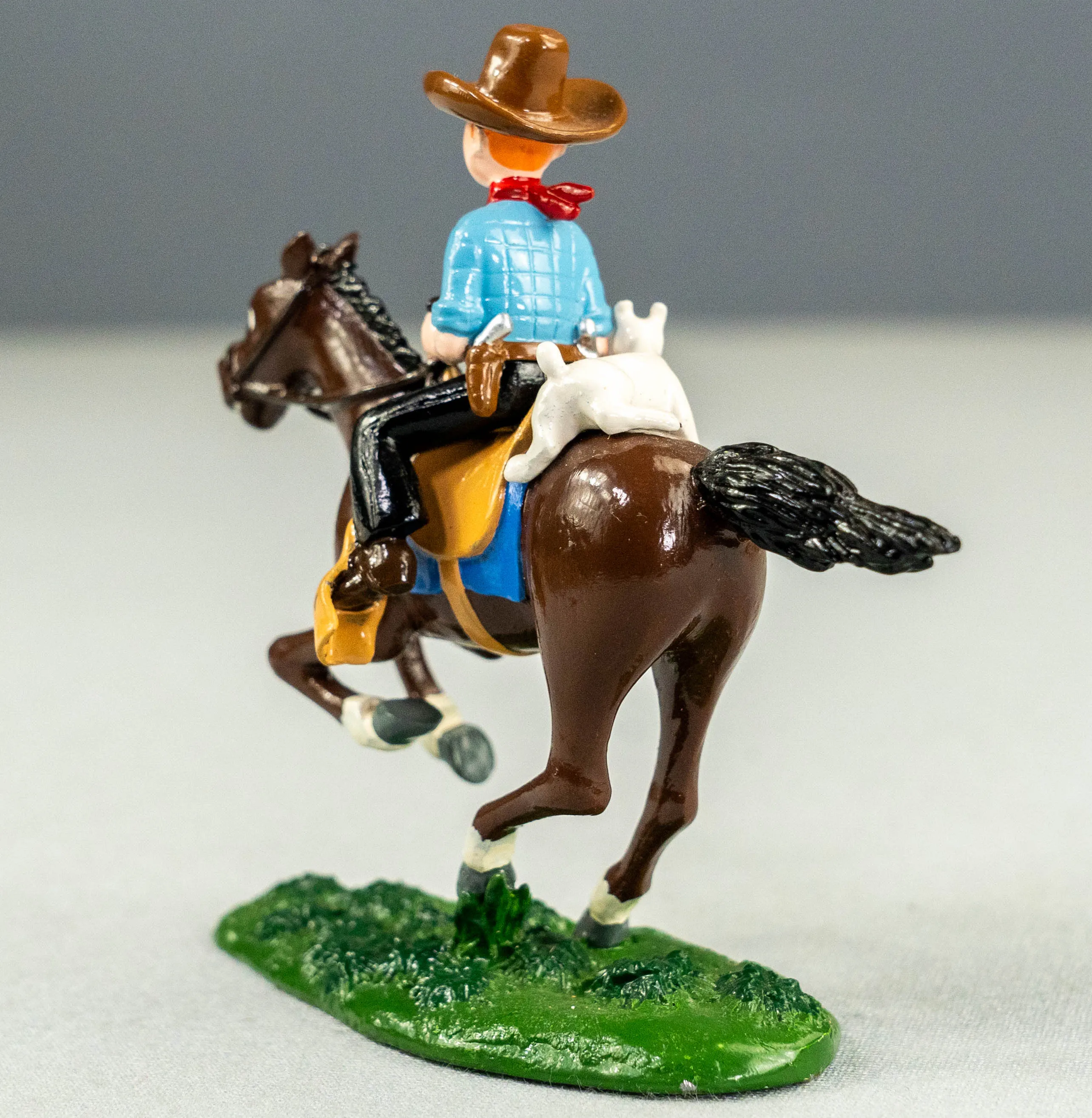 Pixi Statuette 4543 Tintin Cowboy a Cheval 1994 Amerique Rare Metal Figurine