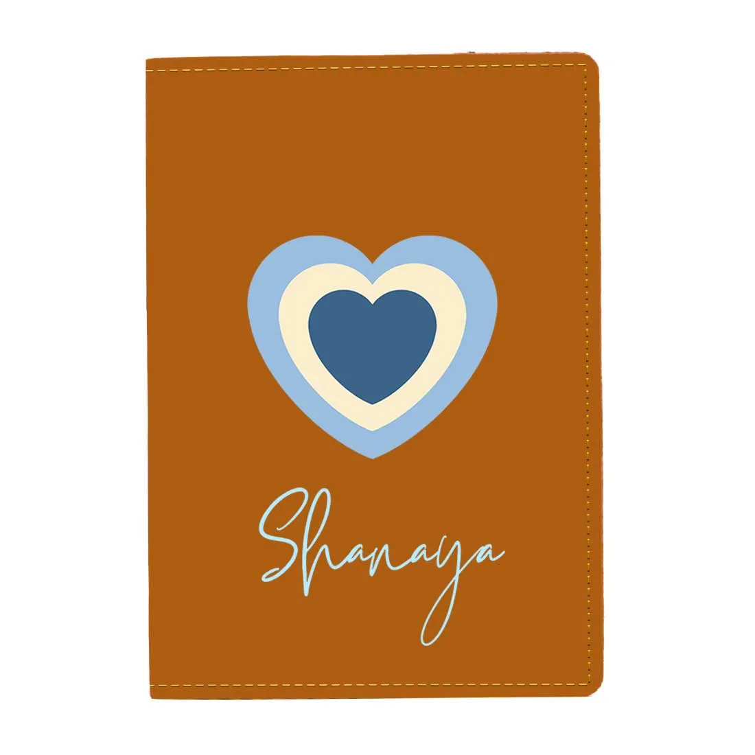 Pu Leather Personalized Passport Cover and Luggage Tag - Heart