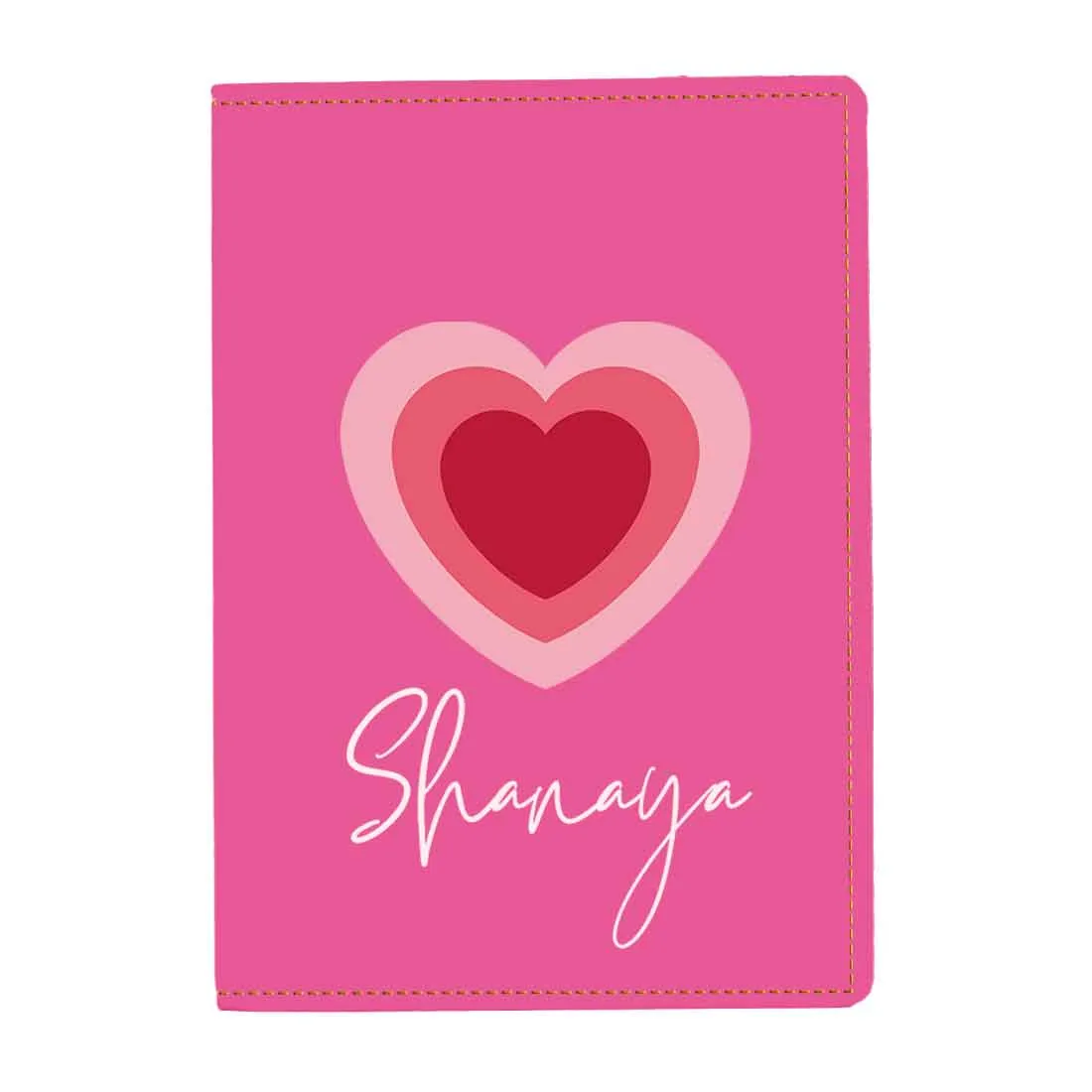 Pu Leather Personalized Passport Cover and Luggage Tag - Heart