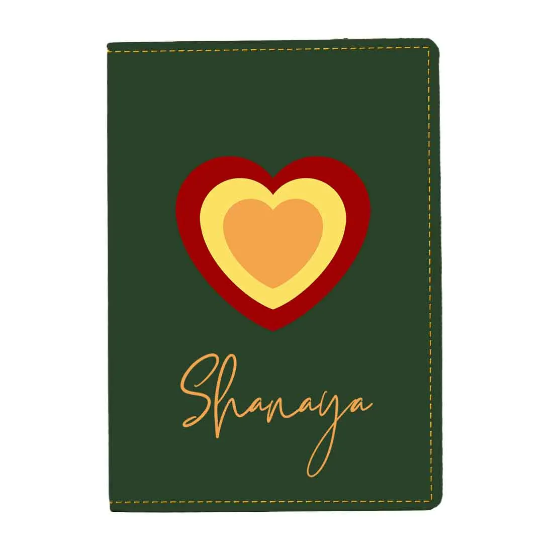 Pu Leather Personalized Passport Cover and Luggage Tag - Heart