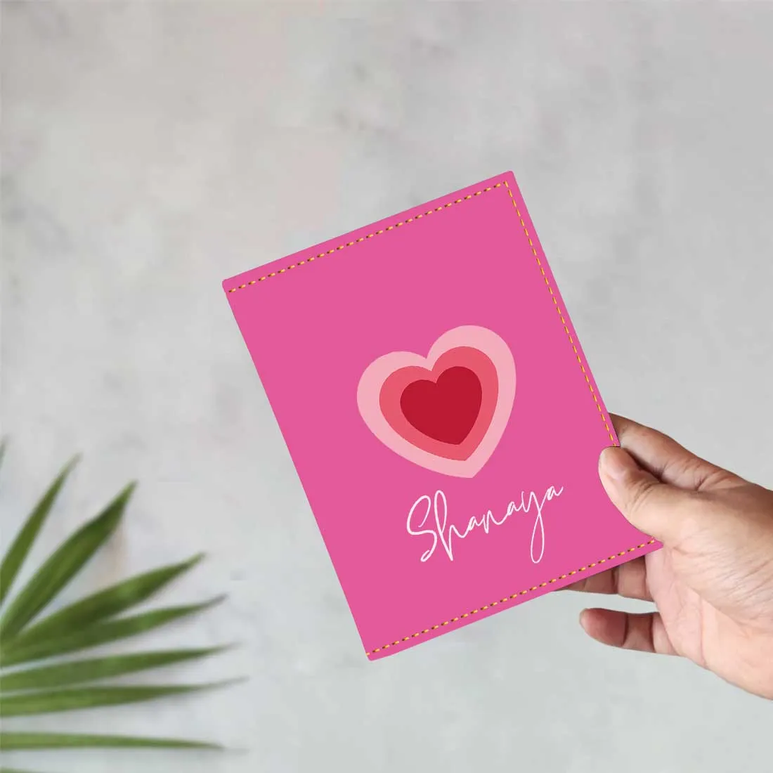 Pu Leather Personalized Passport Cover and Luggage Tag - Heart