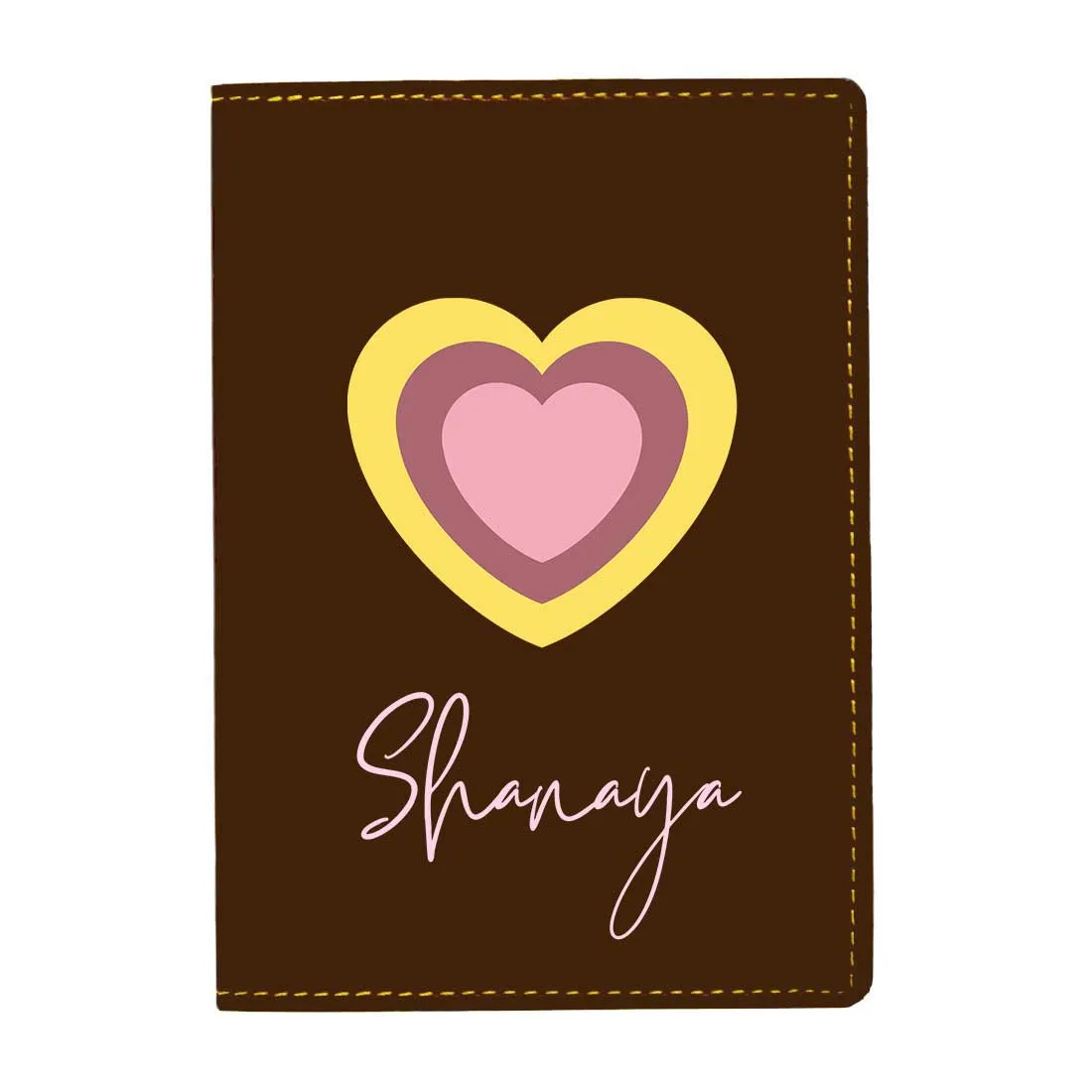 Pu Leather Personalized Passport Cover and Luggage Tag - Heart