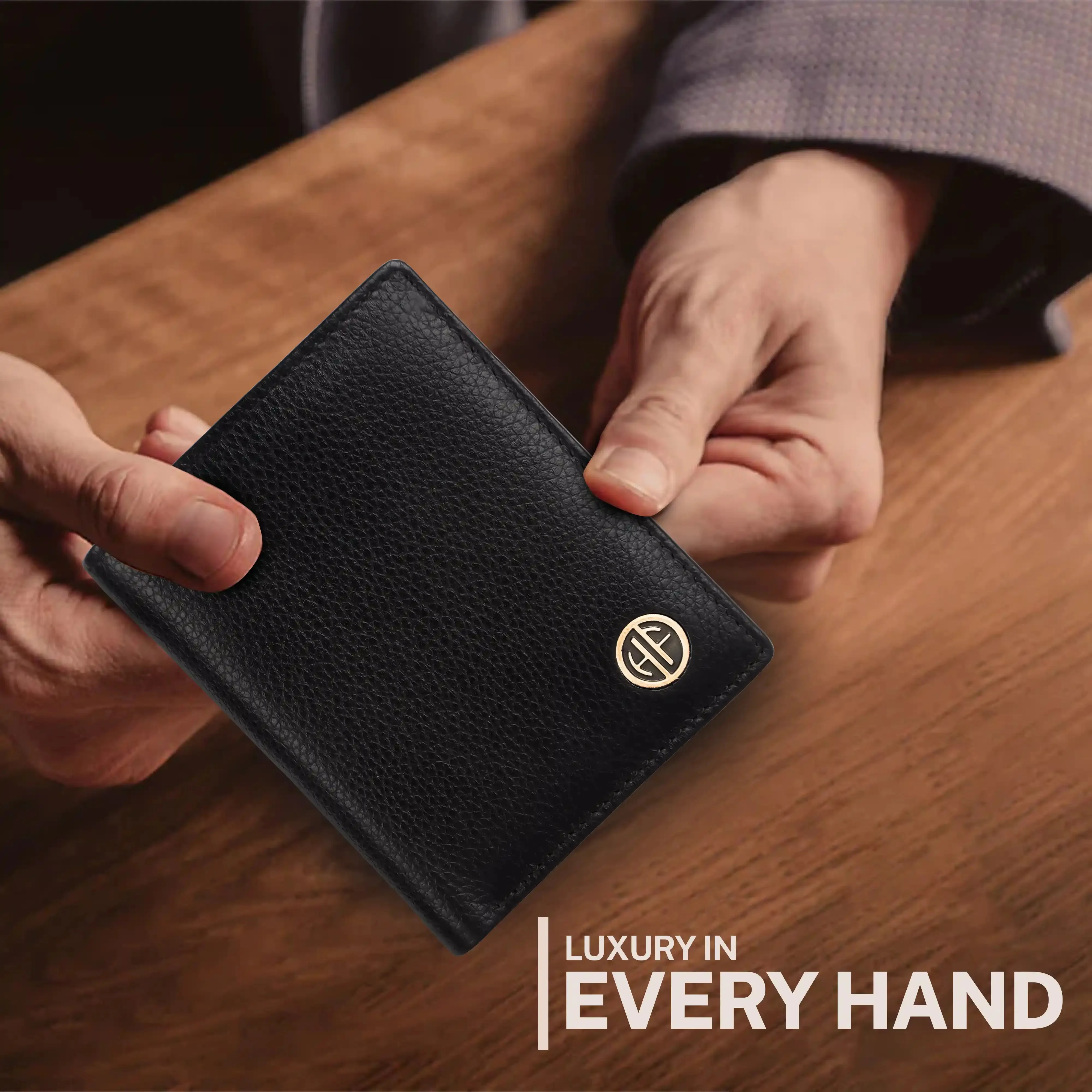 Pure Leather Wallet for Men - RFID Bifold with 6 Card Slots, Zipper & Coin Pockets - Gift for Him