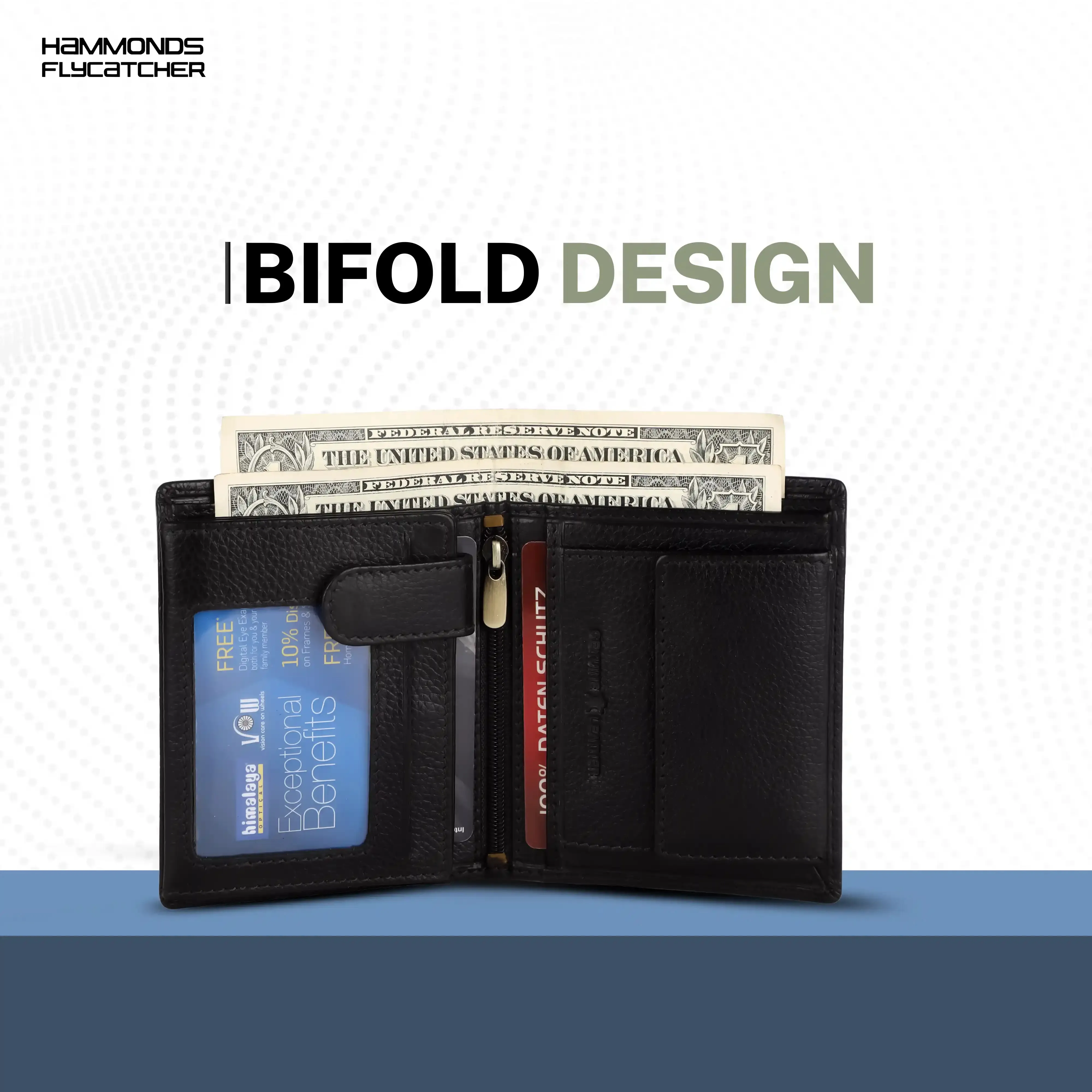Pure Leather Wallet for Men - RFID Bifold with 6 Card Slots, Zipper & Coin Pockets - Gift for Him