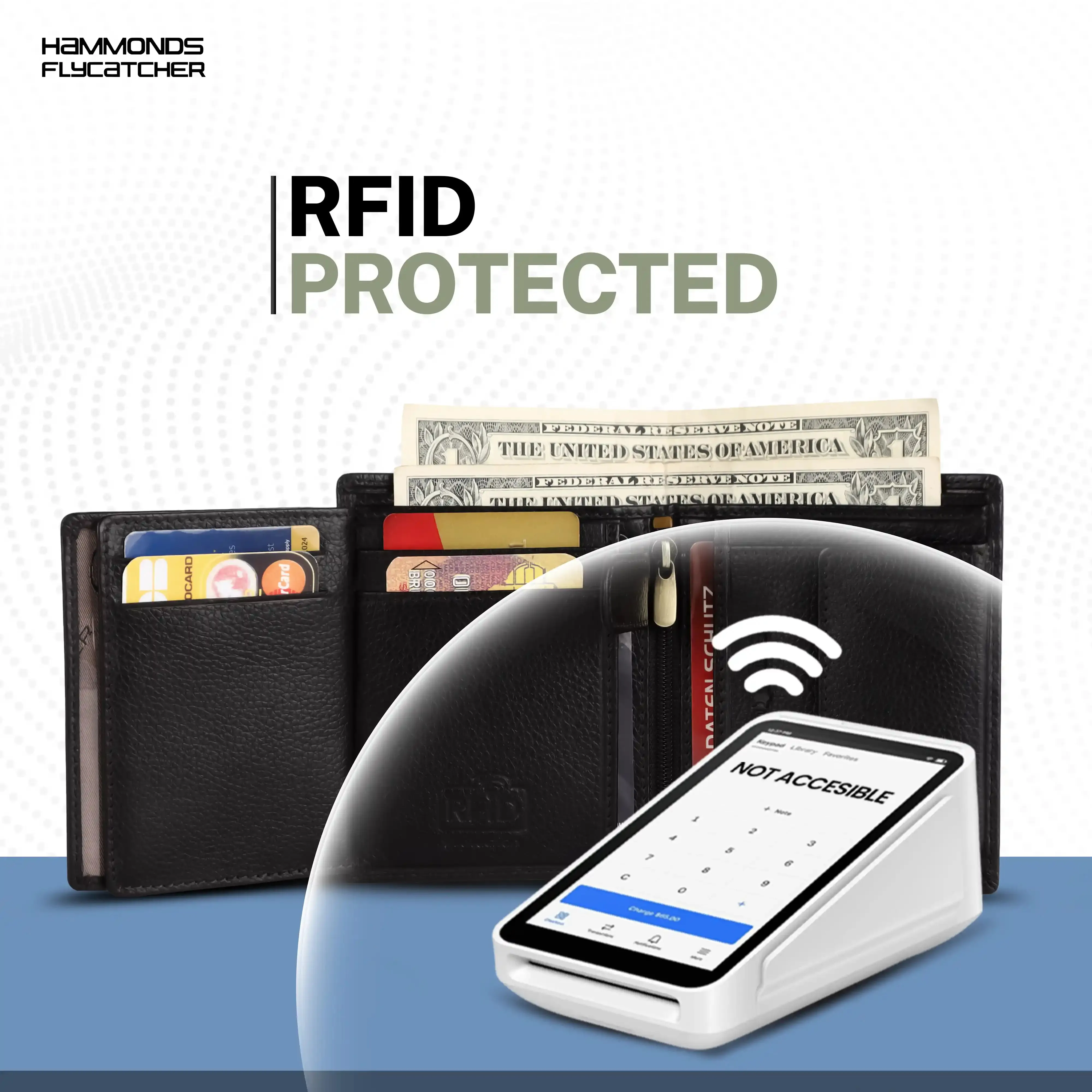 Pure Leather Wallet for Men - RFID Bifold with 6 Card Slots, Zipper & Coin Pockets - Gift for Him