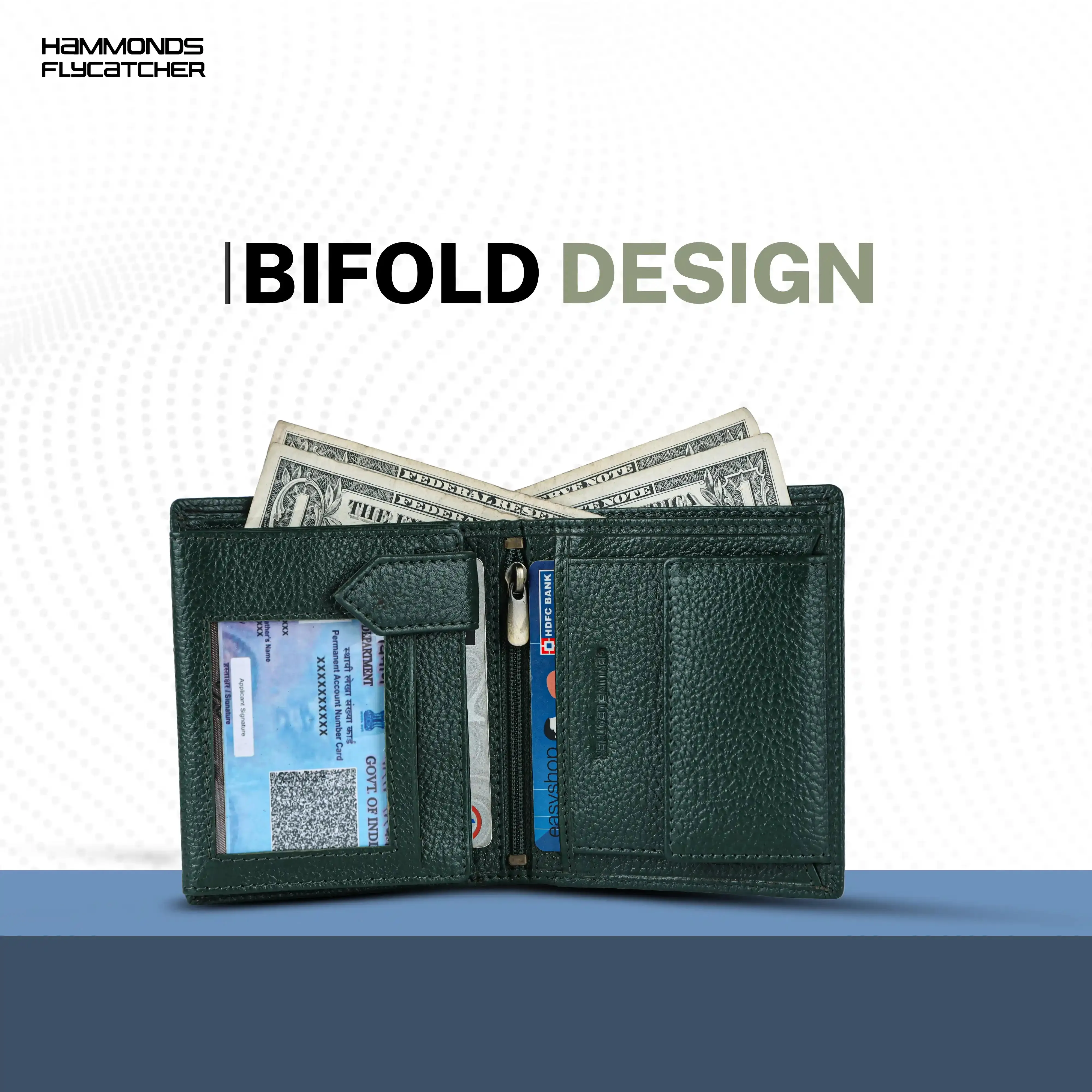 Pure Leather Wallet for Men - RFID Bifold with 6 Card Slots, Zipper & Coin Pockets - Gift for Him