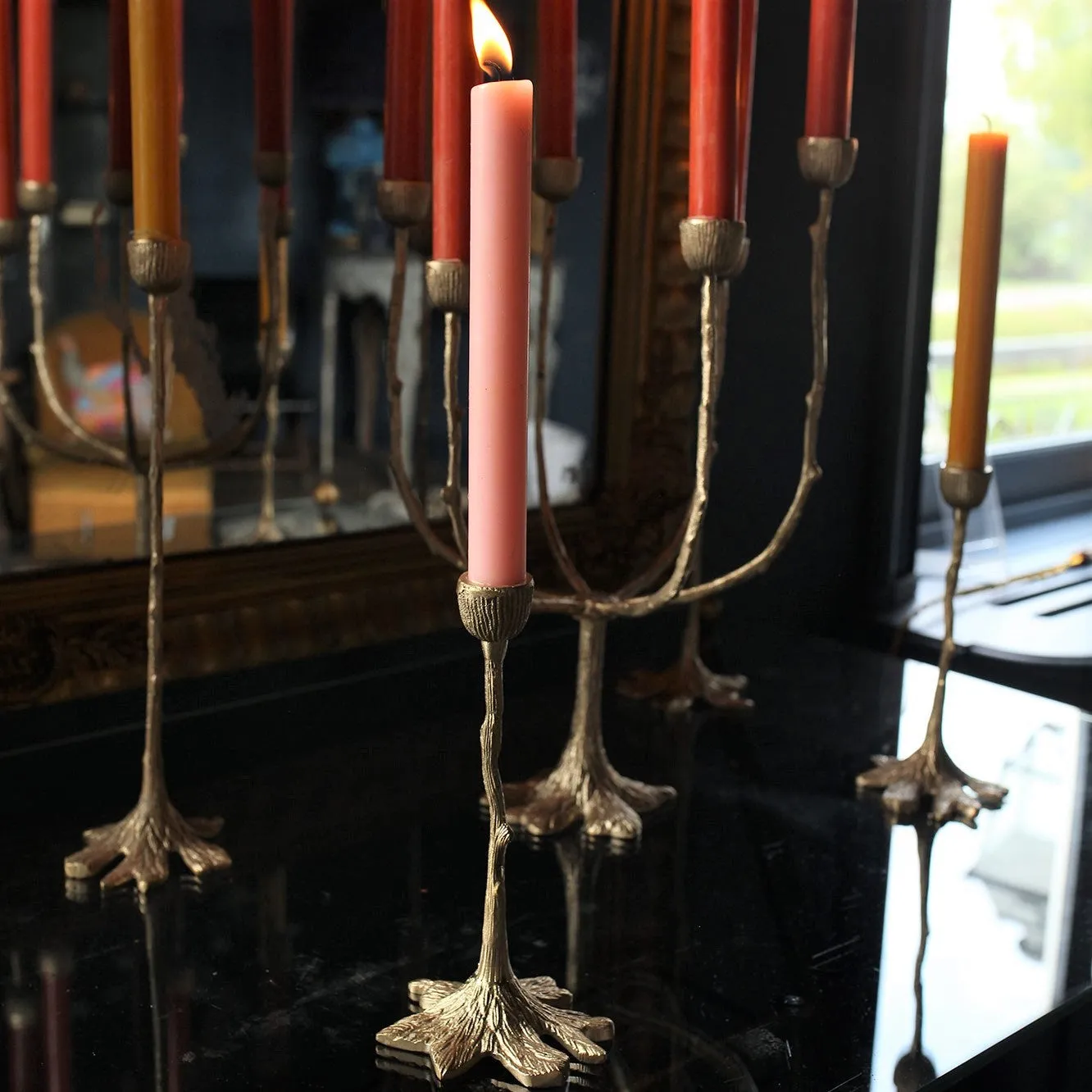 Recycled Brass Tree Multi Candleholder Candelabra