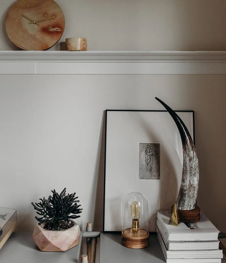 Rose and Fitzgerald Ankole Horn Object on Round Base