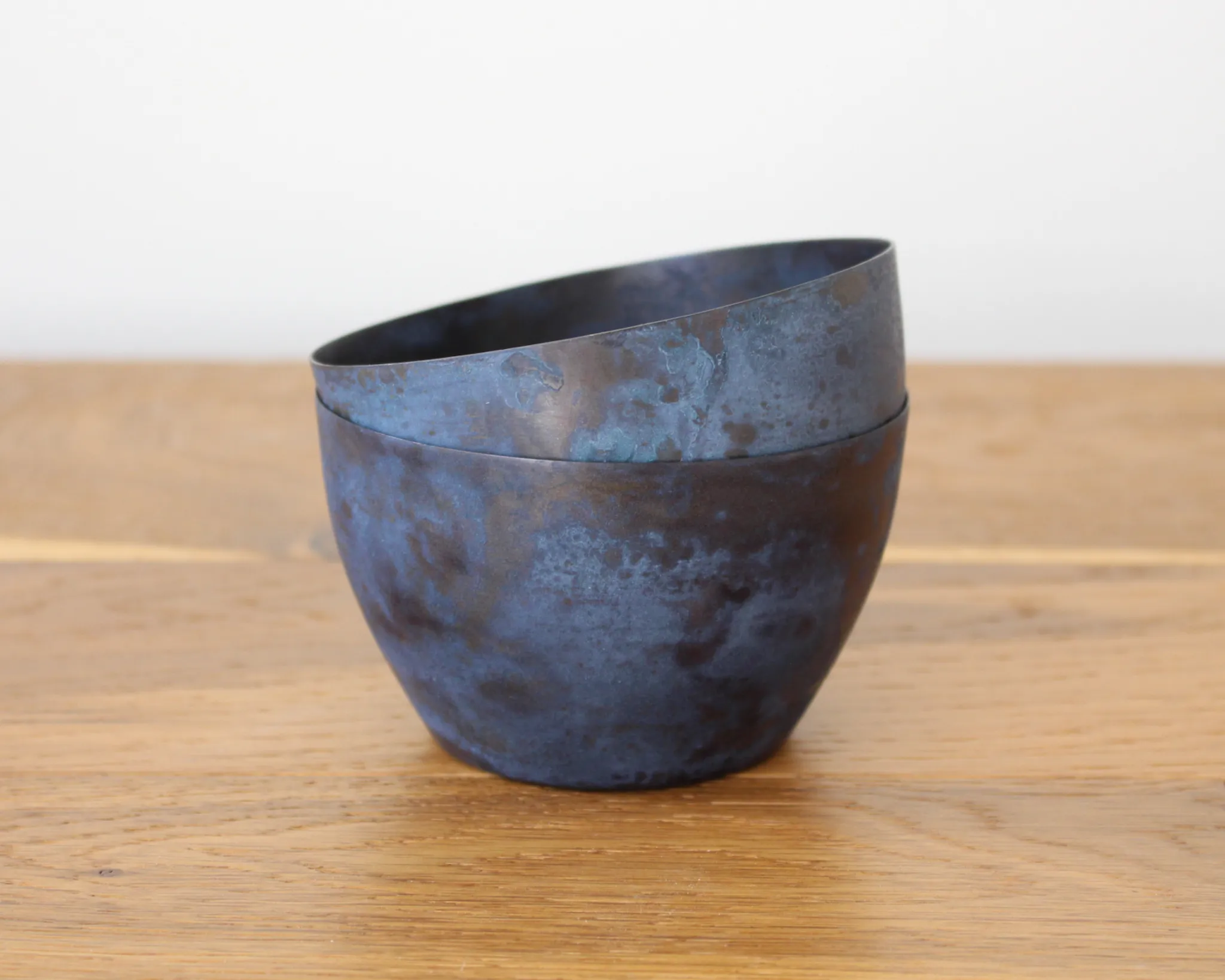 Rustic Blue Brass Tealight Holder
