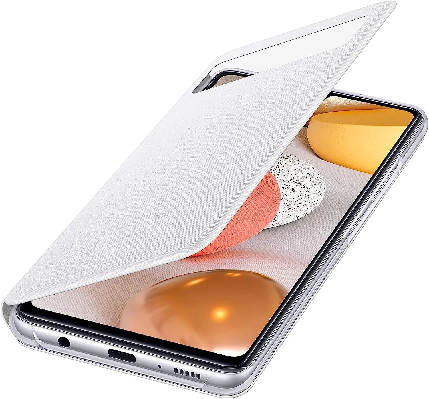 Samsung Galaxy A42 Smart S View Wallet Cover White - EF-EA426PWEGEW