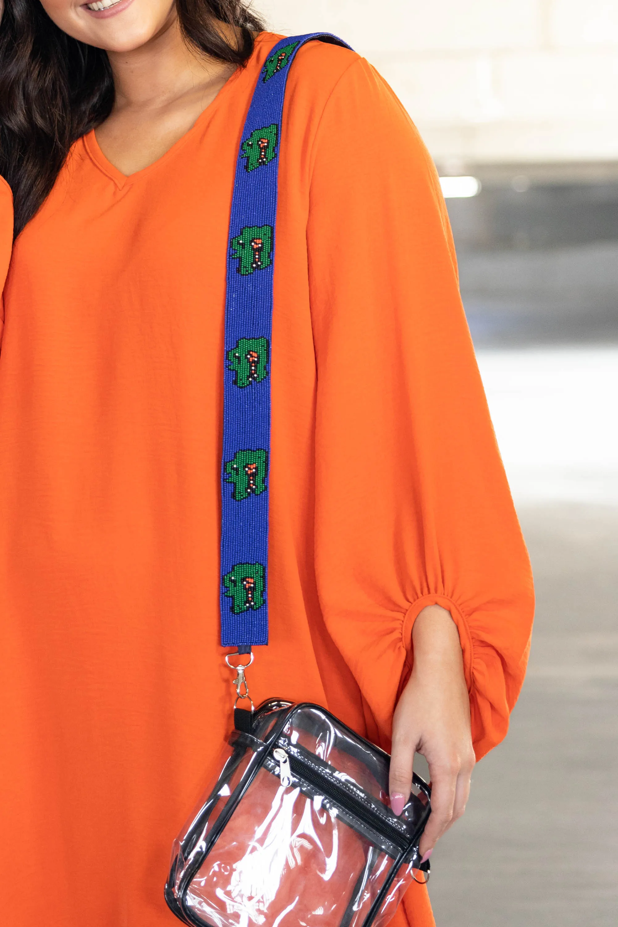 See You Later Gator Beaded Purse Strap, Green