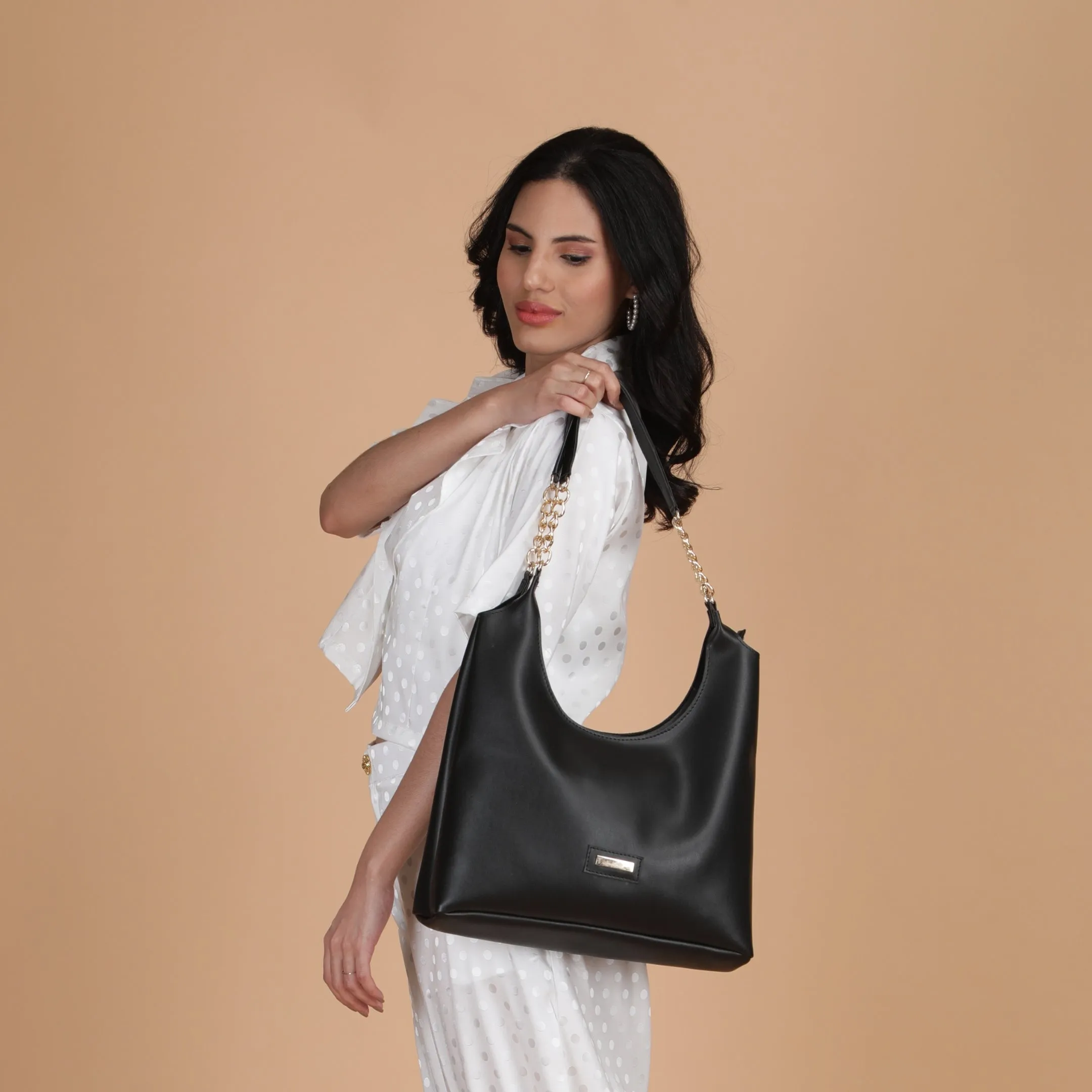Shoulder Hobo Chain Bag | Vegan Leather Women & Girl's Handbag