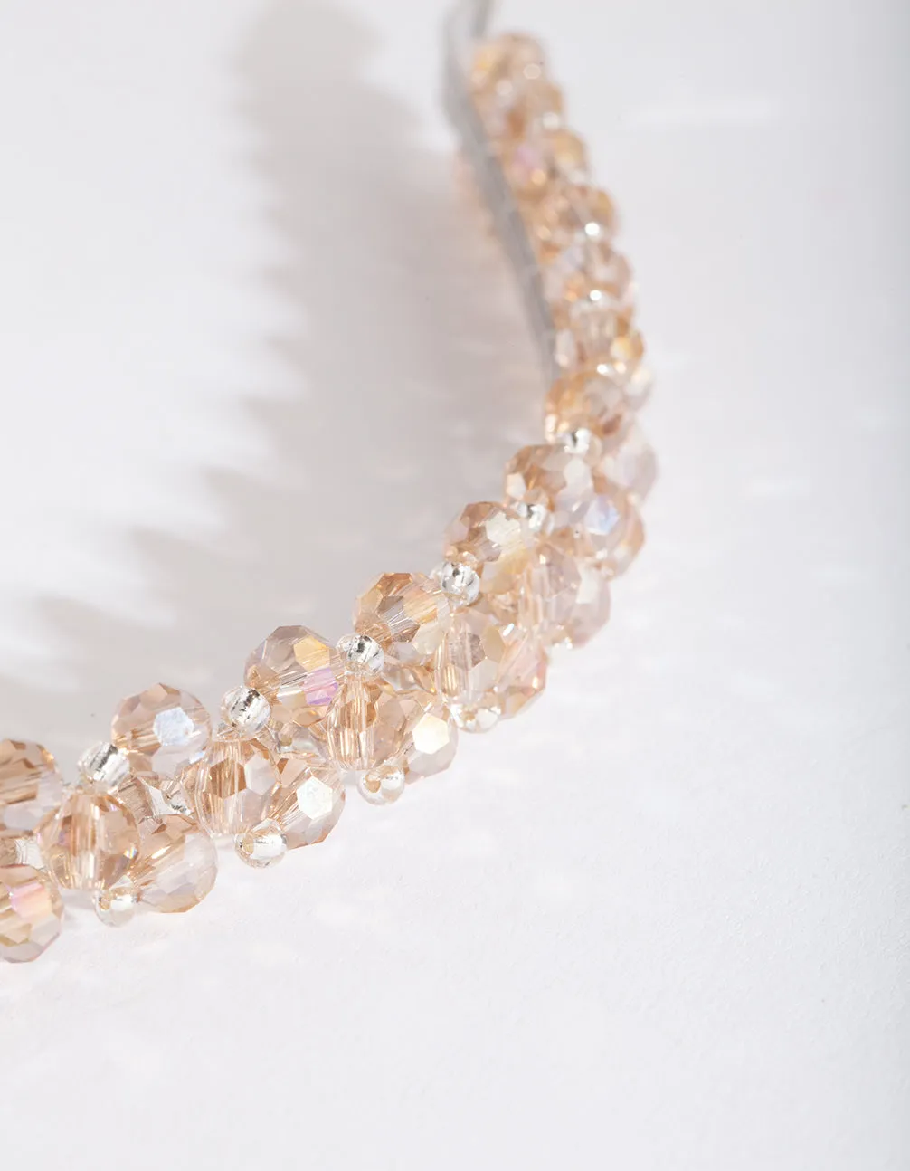 Silver Neutral Glass Bead Headband