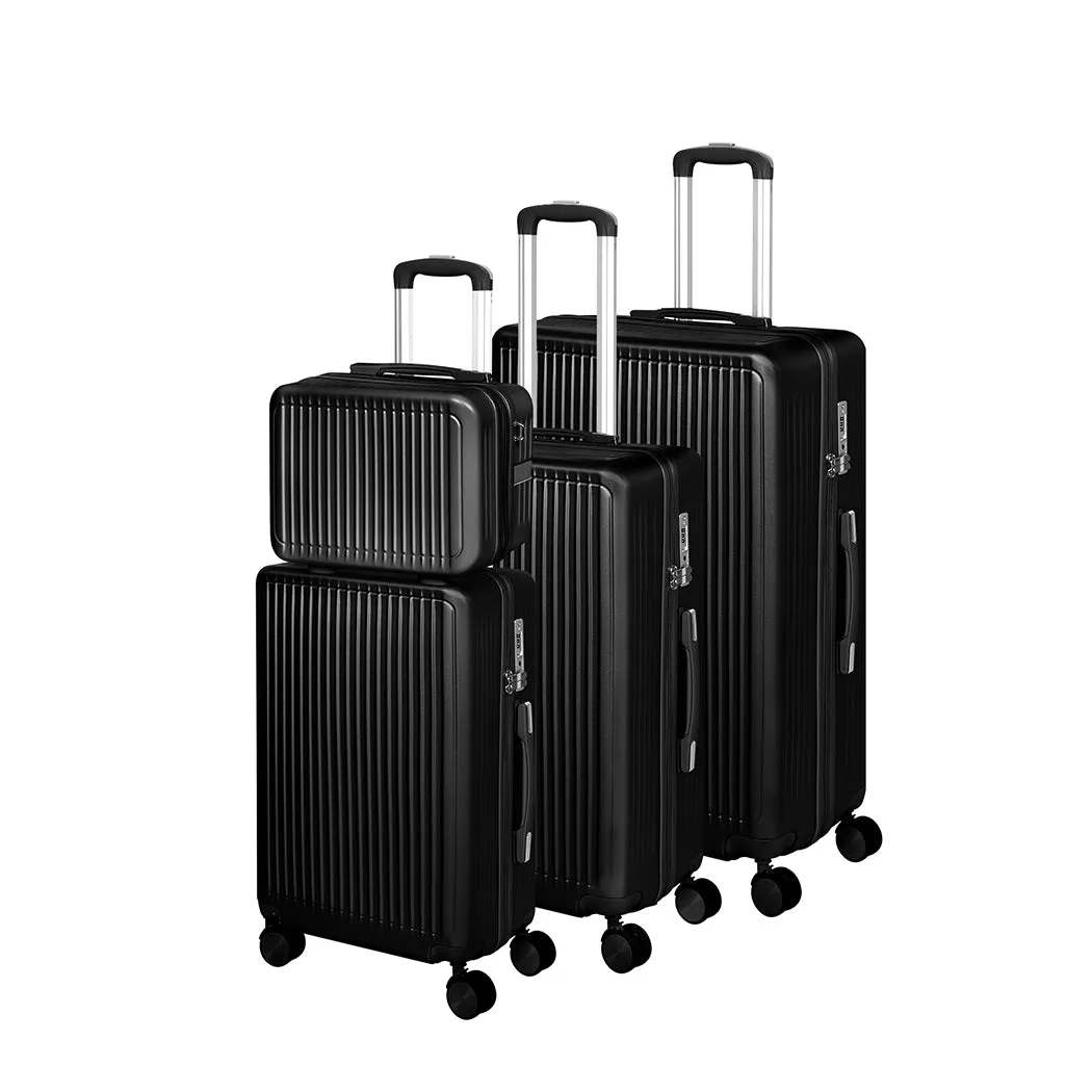 Slimbridge Luggage Suitcase Trolley Black 4pc 14" 20" 24" 28"