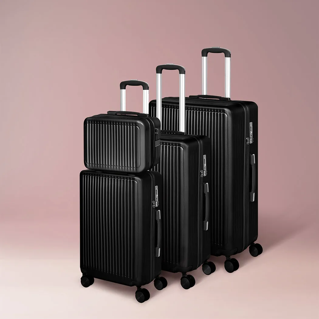 Slimbridge Luggage Suitcase Trolley Black 4pc 14" 20" 24" 28"