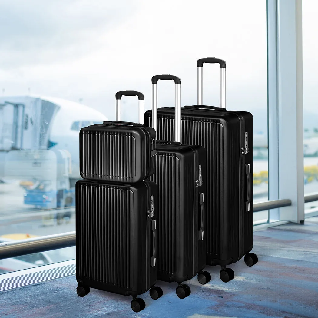 Slimbridge Luggage Suitcase Trolley Black 4pc 14" 20" 24" 28"
