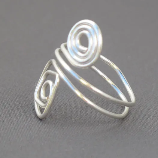 Spiral/Square Adjustable Wire Ring (click for other colors & sizes)