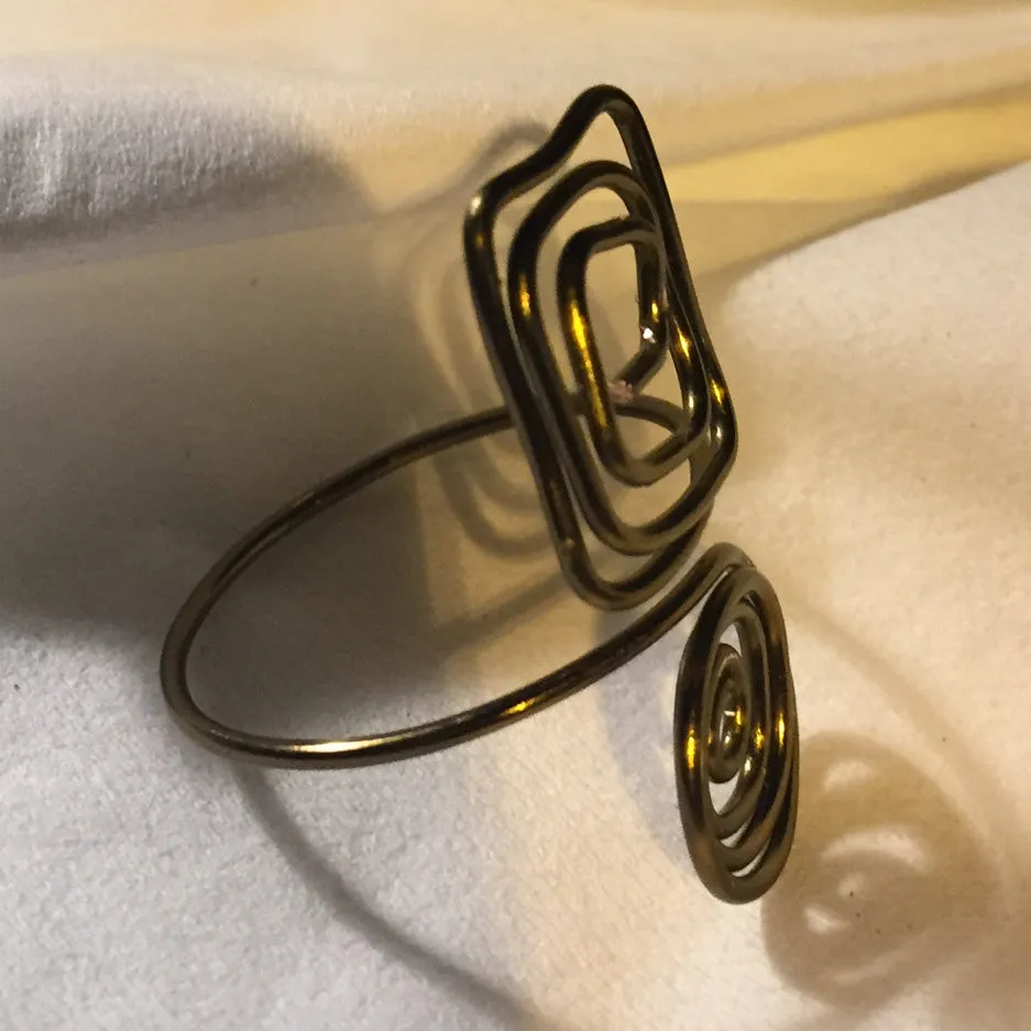 Spiral/Square Adjustable Wire Ring (click for other colors & sizes)