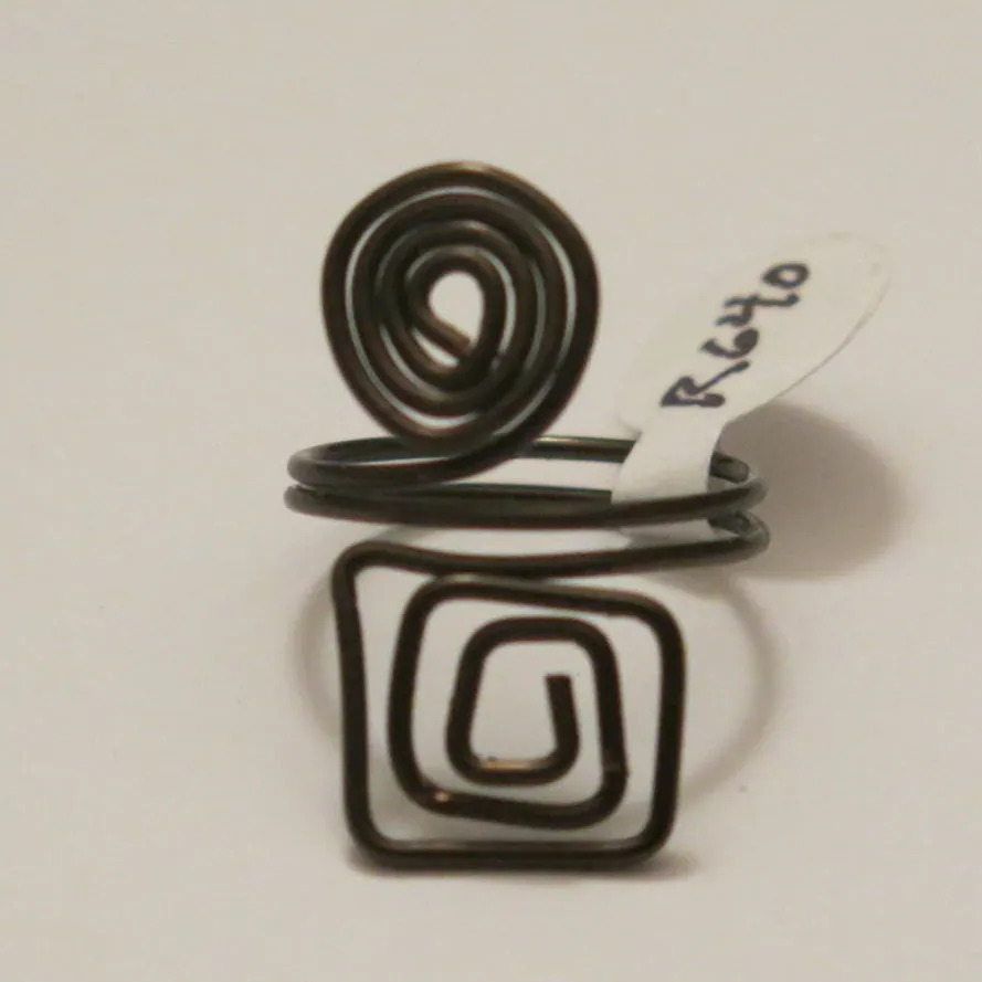 Spiral/Square Adjustable Wire Ring (click for other colors & sizes)