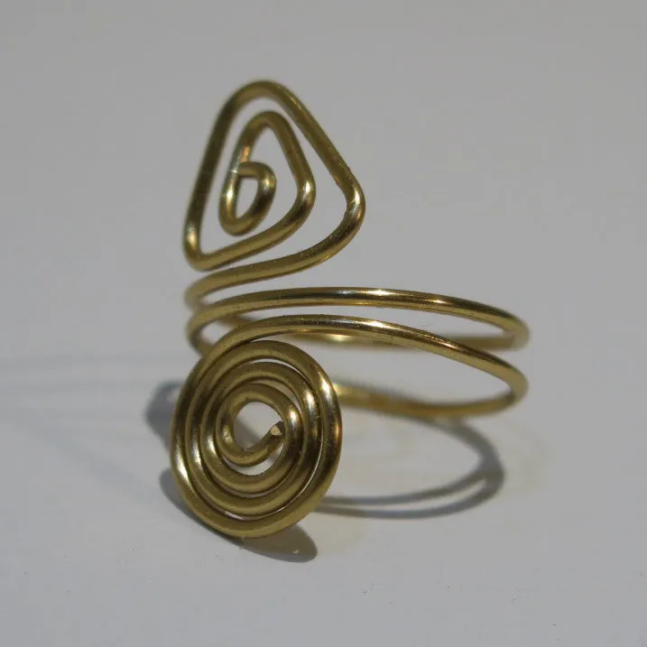 Spiral/Triangle Adjustable Wire Ring (click for other colors & sizes)
