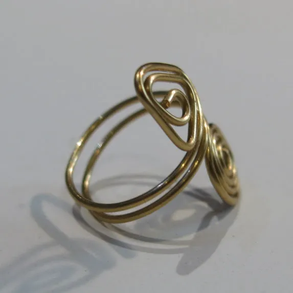 Spiral/Triangle Adjustable Wire Ring (click for other colors & sizes)