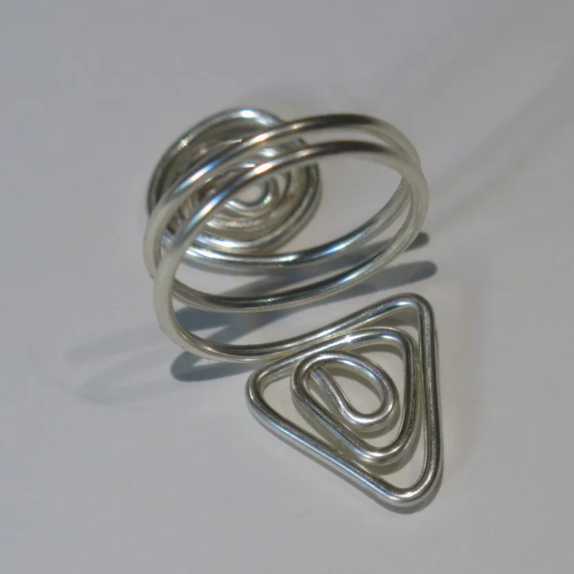 Spiral/Triangle Adjustable Wire Ring (click for other colors & sizes)