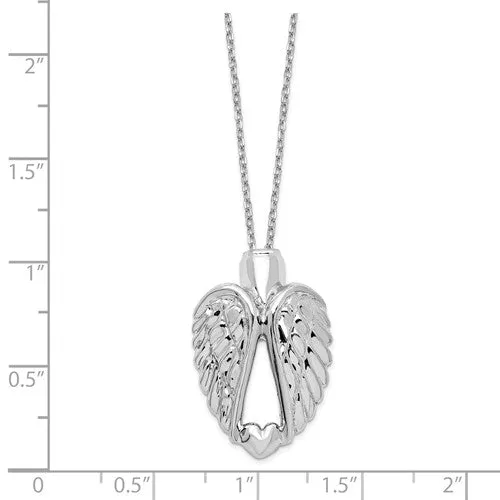 Sterling Silver Angel Wings Ash Holder 18" Necklace