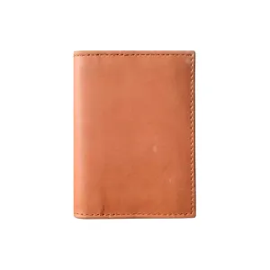 Tan Leather Bifold Mini Wallet - Leather Card Holder