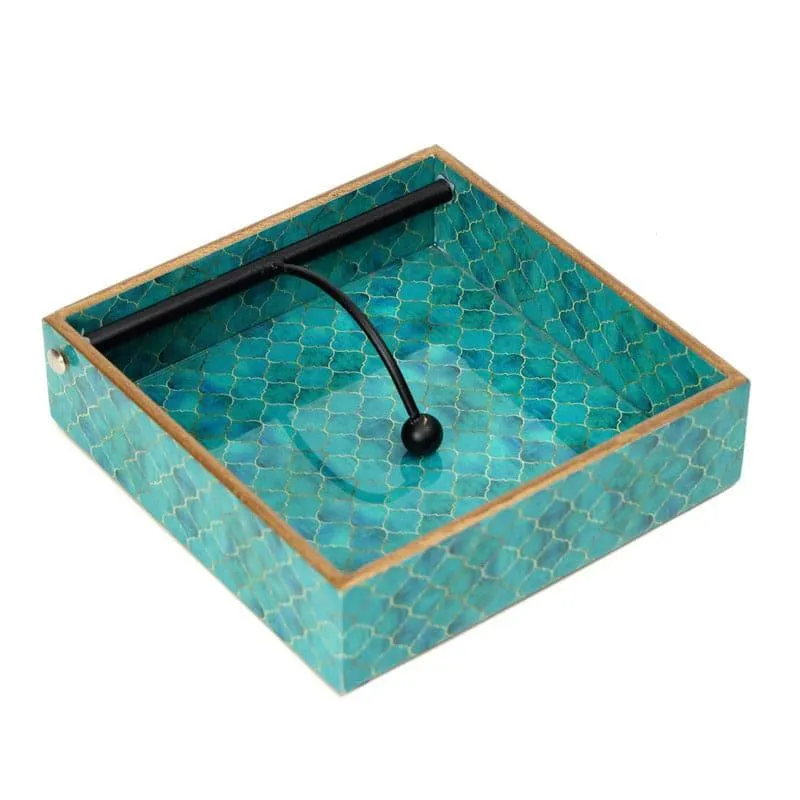 Teal Drip Tissue Holder