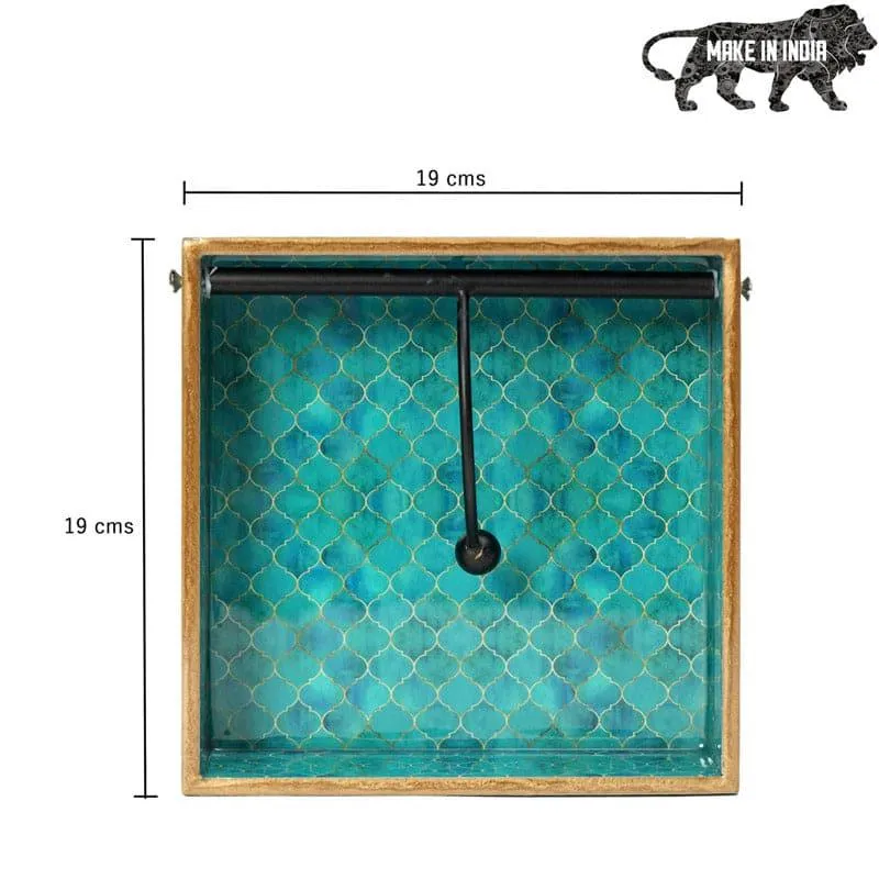 Teal Drip Tissue Holder