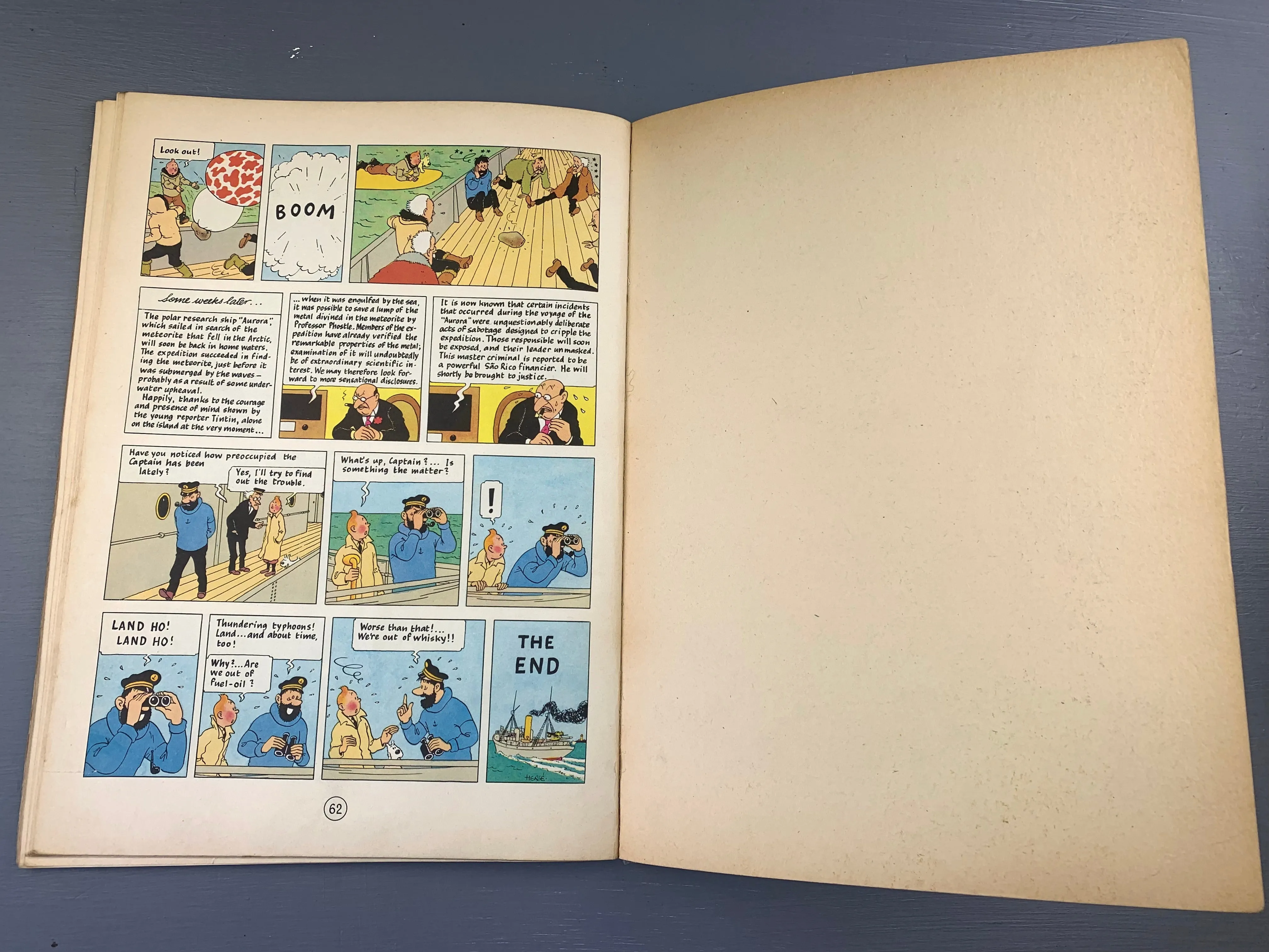 The Shooting Star - Methuen 1972 1st UK Paperback Edition Rare Tintin Book Herge