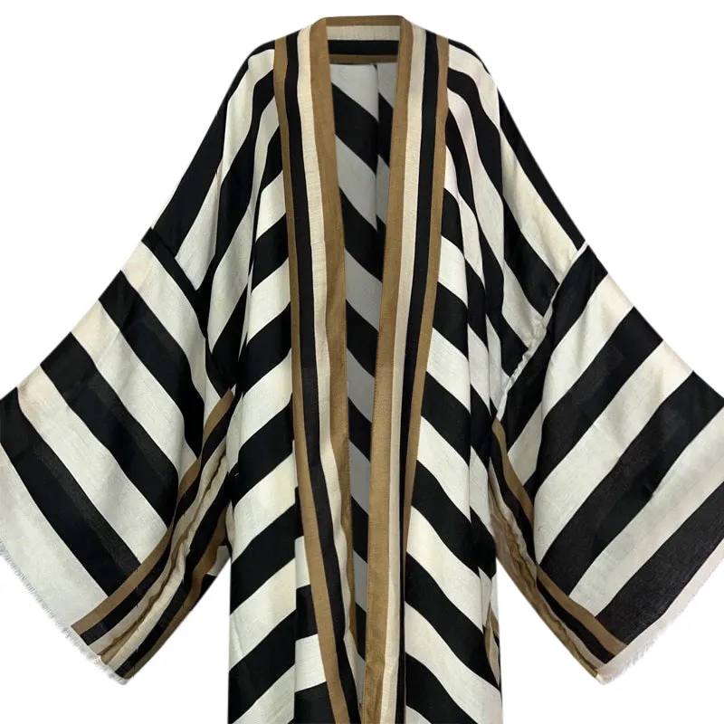 Timeless Chic Striped Kimono