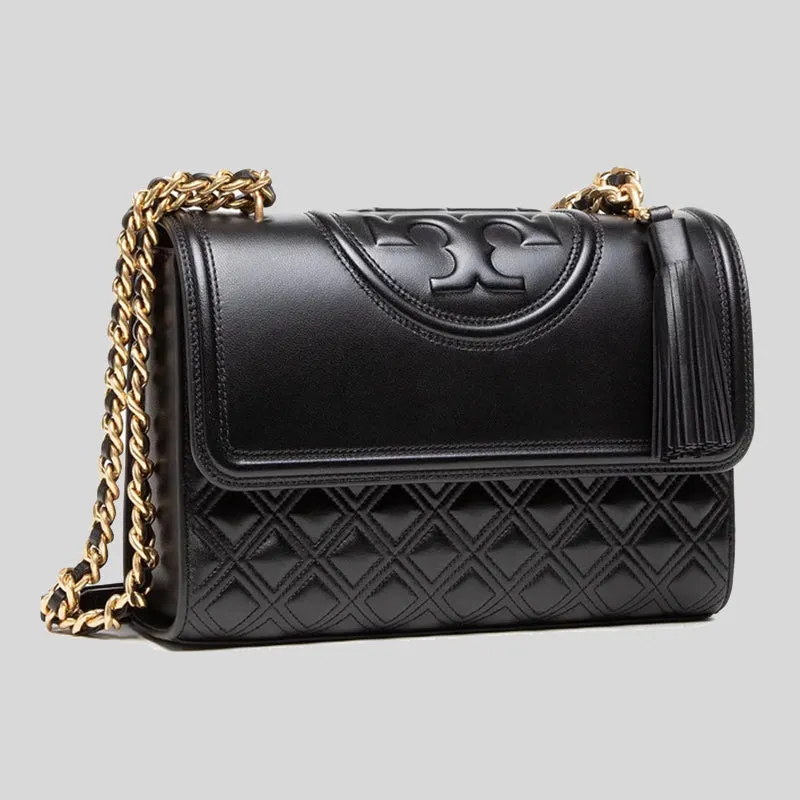 TORY BURCH Fleming Convertible Shoulder Bag Black 76997