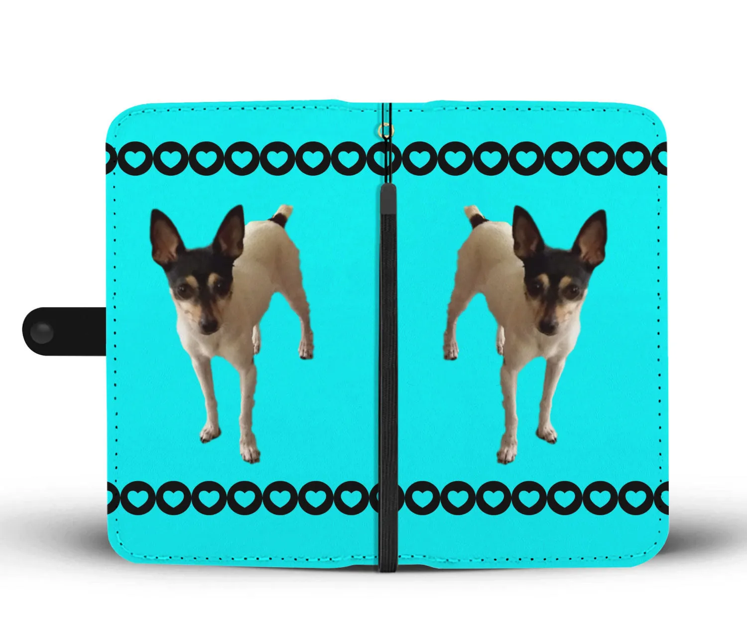Toy Fox Terrier Phone Case Wallet - Teal