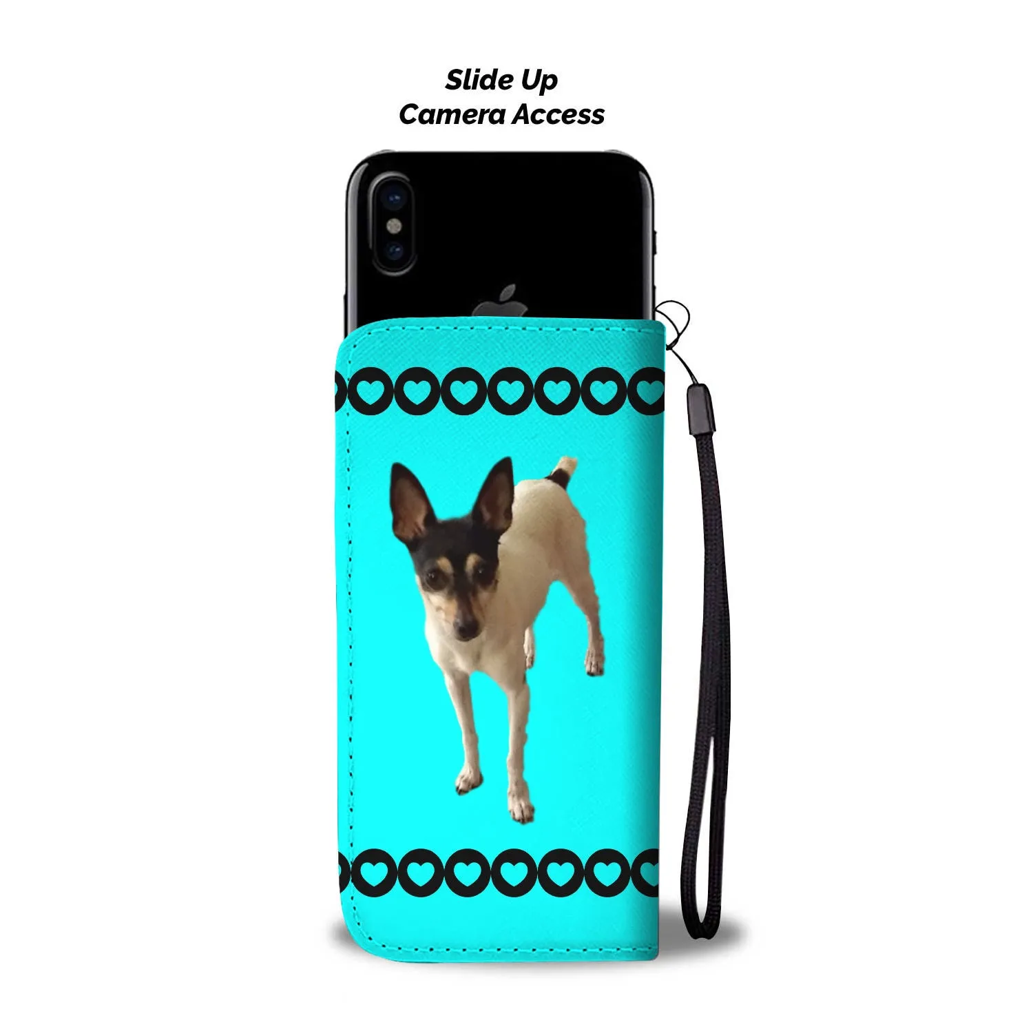 Toy Fox Terrier Phone Case Wallet - Teal