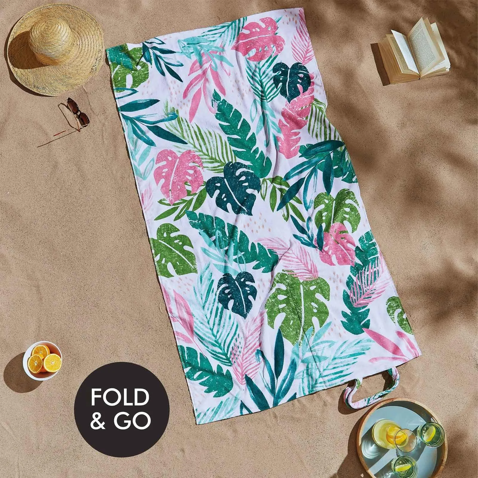 Tropical Palm Beach Towel in a Bag