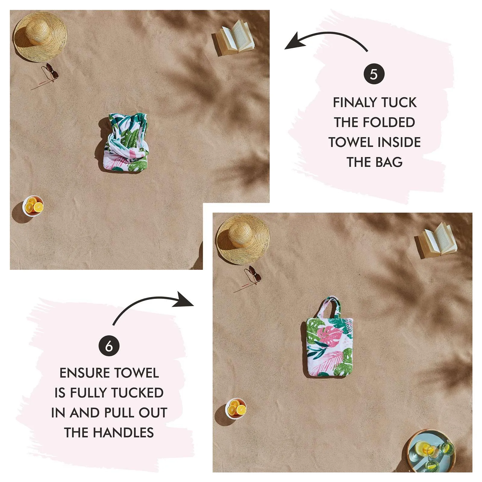 Tropical Palm Beach Towel in a Bag