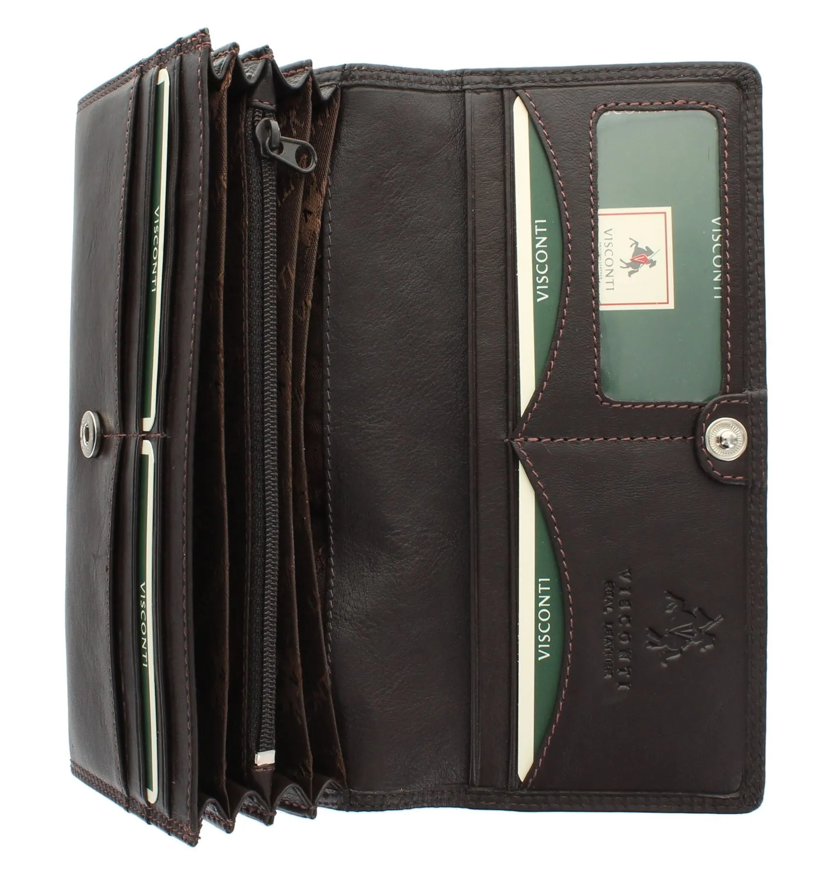 Visconti Heritage Collection BUCKINGHAM Leather Flap Over Purse HT35 RFID blocking