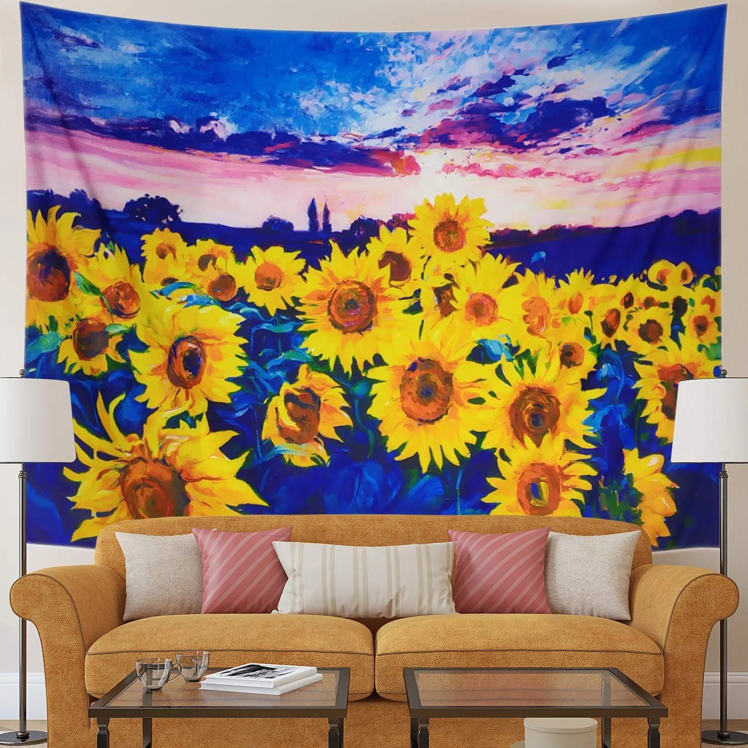 Watercolor Sunflower Tapestry