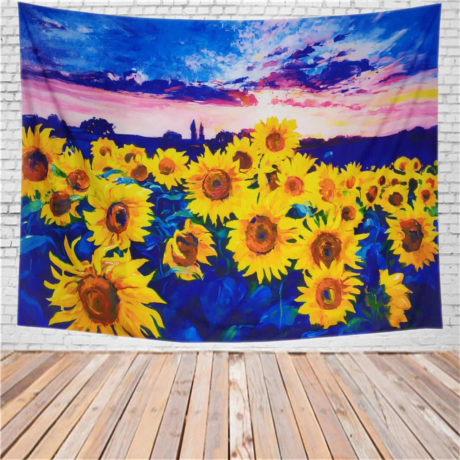 Watercolor Sunflower Tapestry