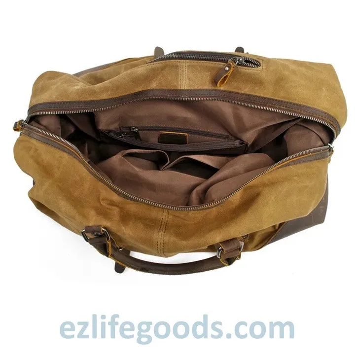 Waterproof Duffle Bag with Cowhide Trimmings| High Capacity Weekender Bag 54 cm