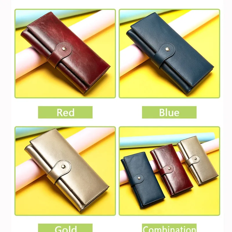 WESTAL Women&#39;s Wallet Luxury Genuine Leather Female Wallet Women&#39;s Purse Leather Womens Purses Coins and Card Wallets Clutch Bag