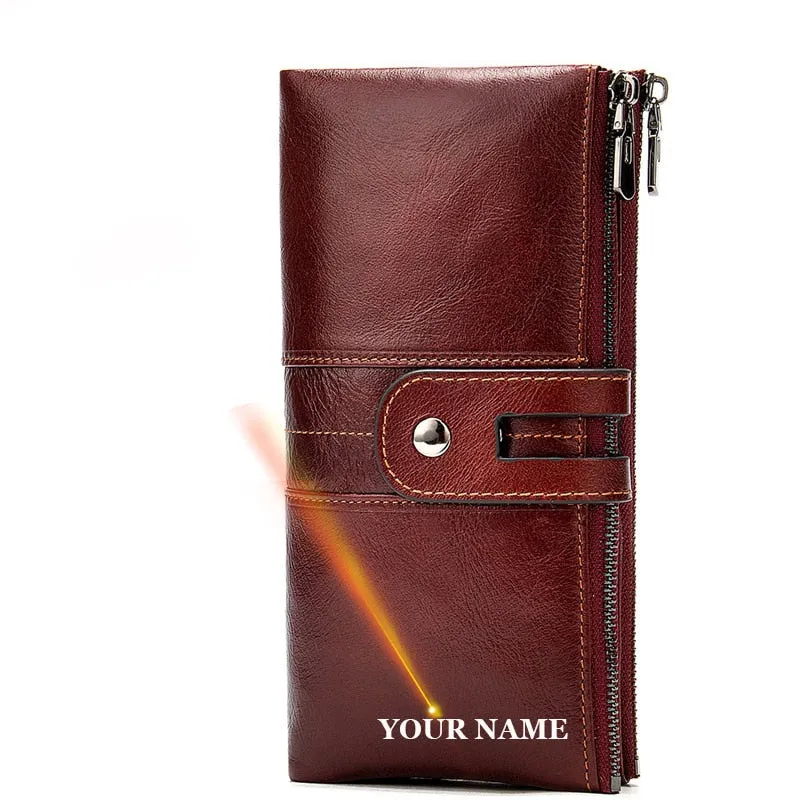 WESTAL Women&#39;s Wallet Luxury Genuine Leather Female Wallet Women&#39;s Purse Leather Womens Purses Coins and Card Wallets Clutch Bag
