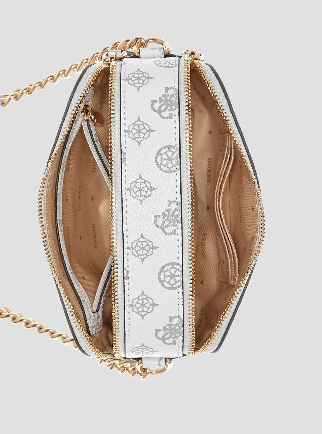 White Logo Noelle Camera Crossbody Bag
